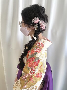 サクラ(SAKURA) 袴ヘア/編み下ろし/卒業式ヘア/袴着付け/サイド編み下ろし