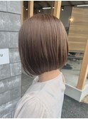 切りっぱなしボブ/ブラウンカラー