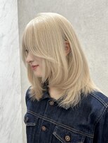 ロンド レア 天神大名店(Lond Le’a)&nbsp;ホワイトミルクティーケアブリーチ髪質改善レイヤーカット