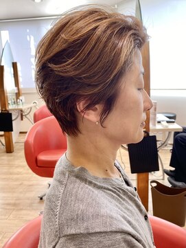 レクタ(recta) 大人40代50代白髪ぼかし明るめブラウン前下がりショート