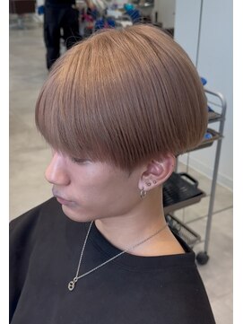 オーシャントーキョー 仙台(OCEAN TOKYO) ハイトーンベージュピンクマッシュ刈り上げショートブリーチ仙台