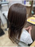ロングウルフ×インナーカラー×ミルクティーベージュ