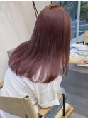 グレージュ切りっぱなしボブ前髪ありミニボブミルクティベージュ