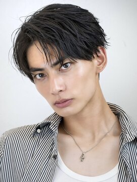 爽やかショートデコだしコンマバング束感ビジネスアップバング