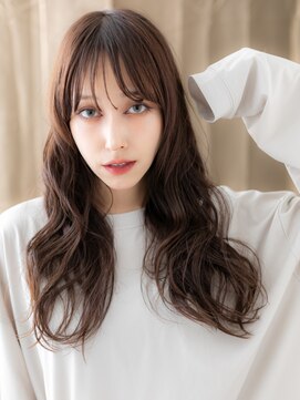 カバーヘア イヴ 戸頭店(COVER HAIR EVE) 韓国巻き/ゆるふわロング/ダークブラウン/シースルーバングe
