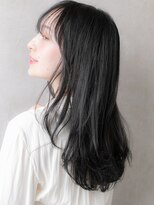 カバーヘアアンドスパ ブリス 浦和(COVER HAIR&SPA bliss) 黒髪シースルーバング韓国巻き毛先パーマヨシンモリ30代40代W