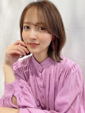 マルツ 銀座(maltu) 大人かわいい美髪ネビージュエアリーミディエギョモリひし形前髪