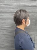 ショート×ホワイトベージュ×バレイヤージュ