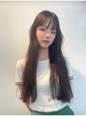 ロングヘア×シースルーバング