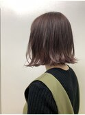大人可愛い20代30代韓国風切りっぱなし小顔ボブ艶カラー