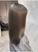 赤みレス×髪質改善カラー｜寒色グレージュでつくる艶ロング