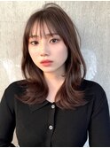 ミディアムレイヤーカット/20代30代40代/顔周りカットワンカール