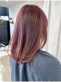 福山人気20代30代40代レイヤーミディケアブリーチピンクベージュ