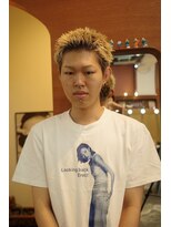 エディ(Edy)&nbsp;メンズスパイキーショート刈り上げケアブリーチブロンド韓国ヘア