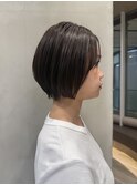 髪質改善カラーの丸みショートボブ＊