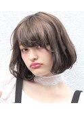 『 グレージュ&無造作 』クセ毛風 shortBOB☆タンバルモリ