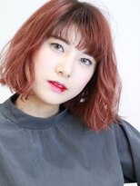 ステラ ヘア デザイン サロン(STELLA hair design salon)&nbsp;スウェイフラットボブ　レッドオレンジ×グラデーション　S