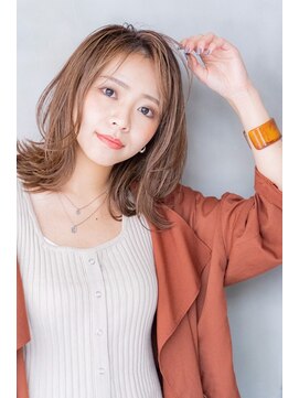 ルーク 立川(LUK) Lien☆小顔シースルーバング×オレンジピンクベージュ　立川