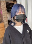 ブルーラベンダー×ホワイトイヤリング