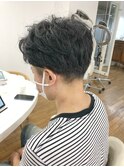 MEN'S HAIR  センターパート　ツイストスパイラル　コンマヘア