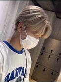波巻き/ハイライト/束感マッシュ/ブロンド/新宿ハンサムショート