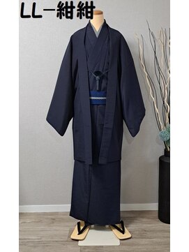 きものサロン すずめ屋 男性着物レンタルLL-紺紺