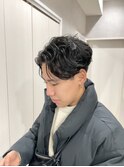 仙台メンズパーマ/メンズビジネスカジュアルヘア/センターパート