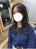 ◯  ロングレイヤー　×   無造作ウエーブ