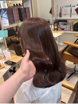 ヘアーメイクブランニュー セントラル 西大寺店(hair make Brand new central)&nbsp;ミルクティーブラウン透明感こっくりブラウンカラミディアムヘア
