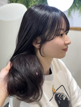 ビューブルー 亀戸錦糸町(VIEW BLUE) ◎美髪カールダークブラウンロングセミディ似合わせ前髪