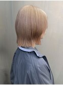 ハイトーン ブリーチ 抜きっぱなしブロンド 外ハネボブ 艶髪