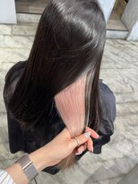 エラ(ere)&nbsp;インナーカラーピンク　デザインカラー　ブラック×ピンク