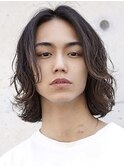 原宿メンズボブニュアンスサーフカールメンズミディアムヘア◆