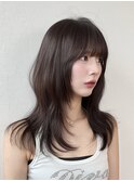 ミディアムヘア韓国ボブタッセルボブレイヤーボブデザインカラー