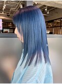 おくれ毛ブリーチデザインカラー韓国ヘアミディアム_ba559263