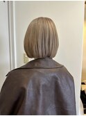 【ボブ】コンパクトボブ×透明感ベージュカラー