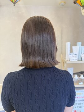 ジュエ ヘアー デザイン(Jue hair design) 夏透明感グレージュ/ボブ/オリーブグレー/知立美容室/20代