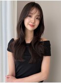 《SOYON》レイヤーカット ダークラベンダーグレージュ 韓国ヘア