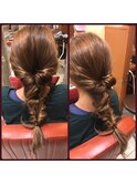 ヘアアレンジ　ハーフアップ　セット　浴衣セット