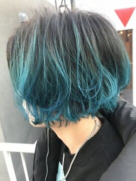 ジーナ(XENA) ターコイズ裾カラー