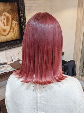 ボアップ 新居浜店(boappu) #レッド #カラー #ケアブリーチ #髪質改善 #ハイトーン #新居浜