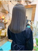 ストレート×ブリーチ無しダブルカラーアッシュグレー★