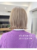 ミルクティーベージュ☆ぱつっと外ハネボブ