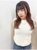 【山田】ピンクベージュ無造作カールヘルシーレイヤー