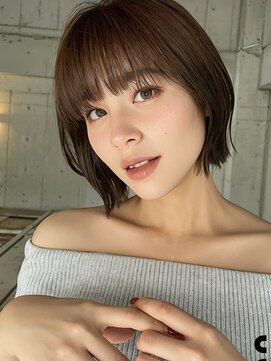 サンド 大阪梅田(sand) @eri_sand_ レイヤーカット/ウェットヘア/オリーブベージュ/梅田