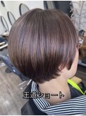 大人可愛い20代30代40代マッシュショート×ブラウンカラー艶感◎
