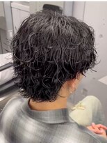 エルマーク 枚方(L-MARK)&nbsp;スパイラルパーマツイストパーマアップバング短髪メッシュ