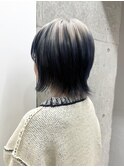 ハイトーン切りっぱなしショートボブミルクティーピンクベージュ
