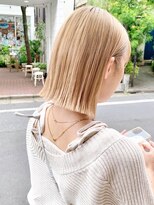 セイドット オモテサンドウ(Say. omotesando)&nbsp;Say.切りっぱなしボブブリーチハイトーンミルクティーベージュ