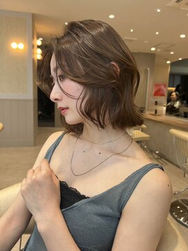 ジーナ 銀座中央通り(Zina) 髪質改善＊透けオリーブ大人ガーリーボブ＊美髪【Zina銀座中央】